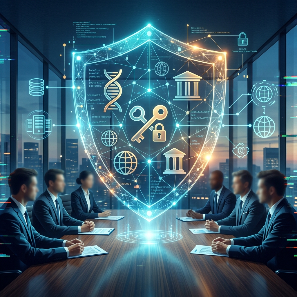 A digital glowing shield symbolizing cybersecurity and legislative protection.