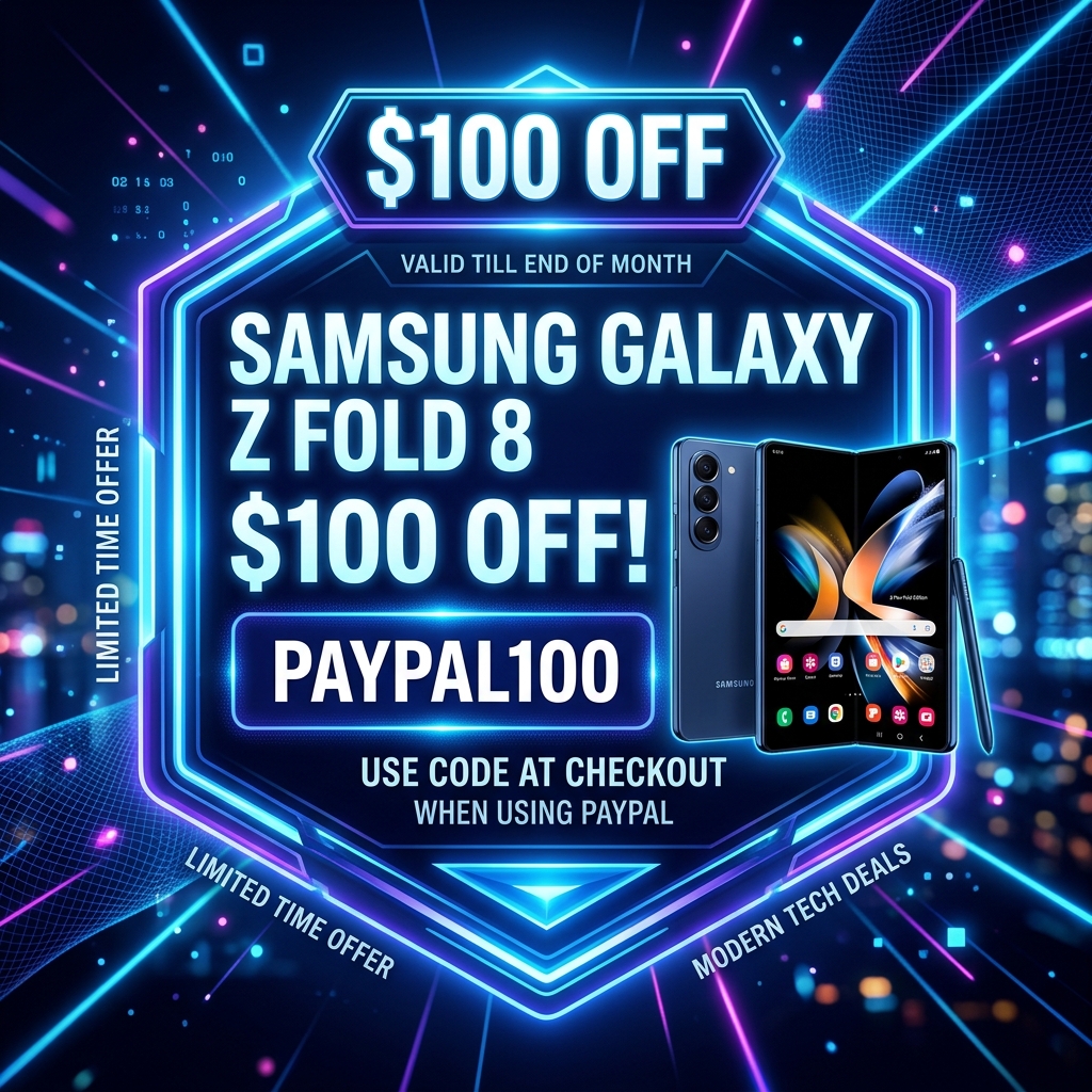 Promo badge showing PAYPAL100 code for $100 off