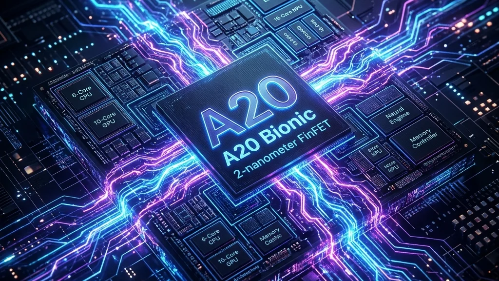 Advanced 2-nanometer A20 smartphone processor chip