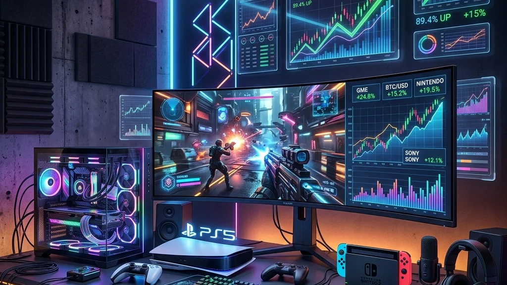 PlayStation 5 and Nintendo Switch 2 in a premium gaming environment